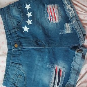 New Patchwork jean shorts